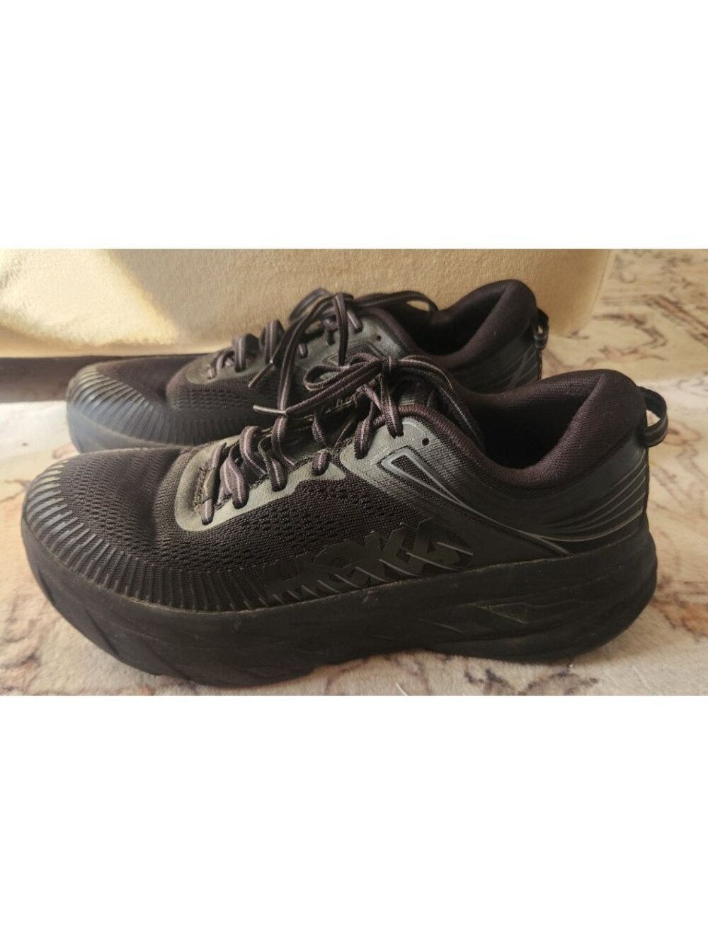 Hoka One Women's Sz. 10.5 All Black Bondi 7 Running Shoes